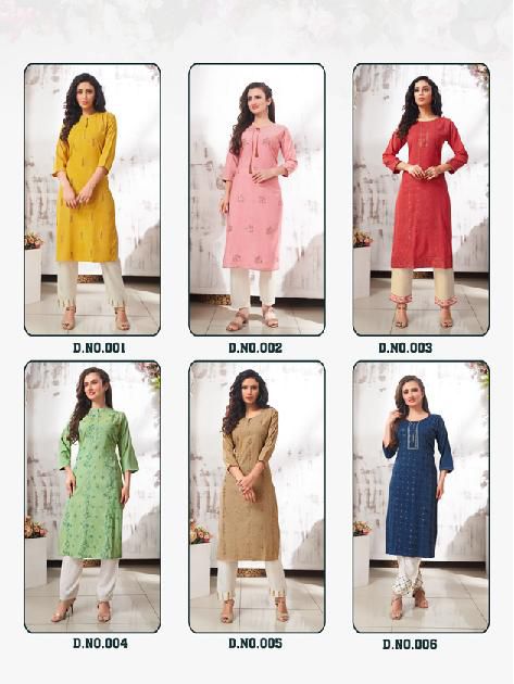 Heritage Alina Rayon Kurti With Bottom Collection 